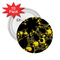 Special Fractal 04 Yellow 2 25  Button (10 Pack) by ImpressiveMoments