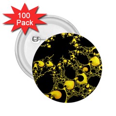 Special Fractal 04 Yellow 2 25  Button (100 Pack) by ImpressiveMoments