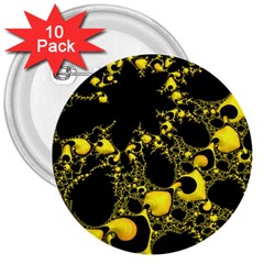 Special Fractal 04 Yellow 3  Button (10 Pack) by ImpressiveMoments