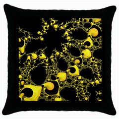 Special Fractal 04 Yellow Black Throw Pillow Case by ImpressiveMoments