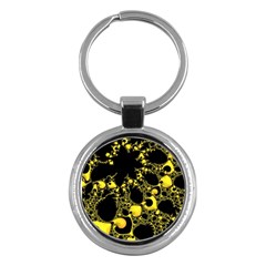 Special Fractal 04 Yellow Key Chain (round) by ImpressiveMoments