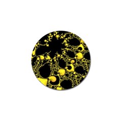 Special Fractal 04 Yellow Golf Ball Marker 4 Pack by ImpressiveMoments