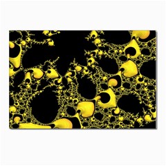 Special Fractal 04 Yellow Postcards 5  X 7  (10 Pack) by ImpressiveMoments