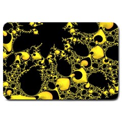 Special Fractal 04 Yellow Large Door Mat by ImpressiveMoments