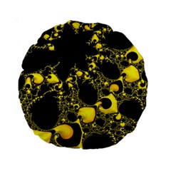 Special Fractal 04 Yellow 15  Premium Round Cushion  by ImpressiveMoments