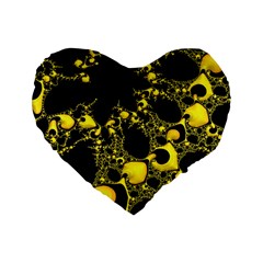 Special Fractal 04 Yellow 16  Premium Heart Shape Cushion  by ImpressiveMoments