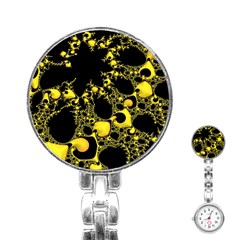 Special Fractal 04 Yellow Stainless Steel Nurses Watch by ImpressiveMoments