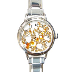 Special Fractal 04 Orange Round Italian Charm Watch by ImpressiveMoments