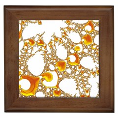 Special Fractal 04 Orange Framed Ceramic Tile by ImpressiveMoments