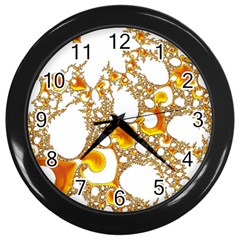 Special Fractal 04 Orange Wall Clock (black) by ImpressiveMoments