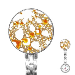 Special Fractal 04 Orange Stainless Steel Nurses Watch by ImpressiveMoments