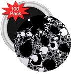 Special Fractal 04 B&w 3  Button Magnet (100 pack) Front