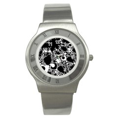 Special Fractal 04 B&w Stainless Steel Watch (slim) by ImpressiveMoments