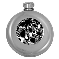 Special Fractal 04 B&w Hip Flask (round) by ImpressiveMoments