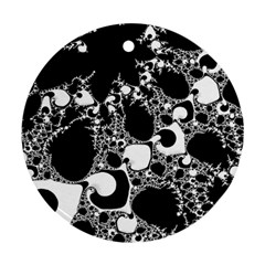 Special Fractal 04 B&w Round Ornament (two Sides) by ImpressiveMoments