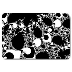 Special Fractal 04 B&w Large Door Mat by ImpressiveMoments