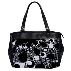 Special Fractal 04 B&w Oversize Office Handbag (one Side) by ImpressiveMoments