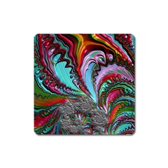 Special Fractal 02 Red Magnet (square) by ImpressiveMoments