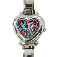 Special Fractal 02 Red Heart Italian Charm Watch  by ImpressiveMoments