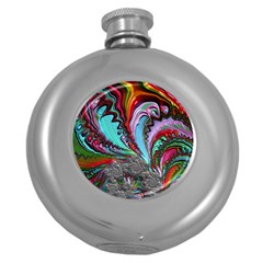 Special Fractal 02 Red Hip Flask (round) by ImpressiveMoments