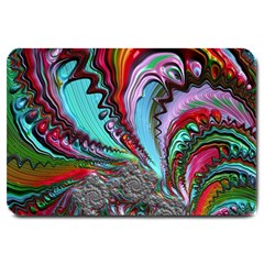 Special Fractal 02 Red Large Door Mat by ImpressiveMoments