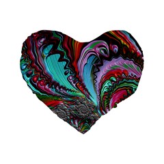 Special Fractal 02 Red 16  Premium Heart Shape Cushion  by ImpressiveMoments