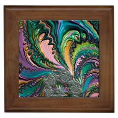 Special Fractal 02 Purple Framed Ceramic Tile by ImpressiveMoments