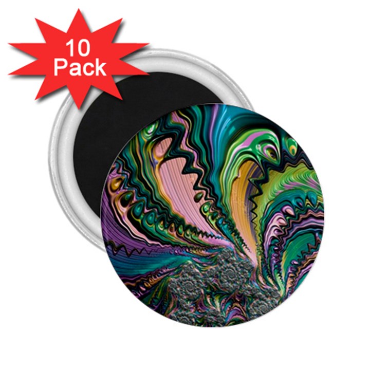 Special Fractal 02 Purple 2.25  Button Magnet (10 pack)