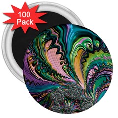 Special Fractal 02 Purple 3  Button Magnet (100 Pack) by ImpressiveMoments