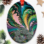 Special Fractal 02 Purple Oval Ornament (Two Sides) Back