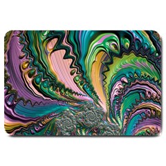 Special Fractal 02 Purple Large Door Mat by ImpressiveMoments