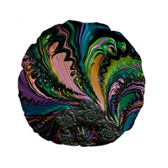 Special Fractal 02 Purple 15  Premium Round Cushion  by ImpressiveMoments