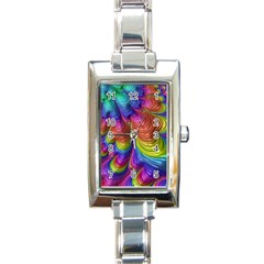 Radiant Sunday Neon Rectangular Italian Charm Watch by ImpressiveMoments