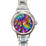 Radiant Sunday Neon Round Italian Charm Watch Front