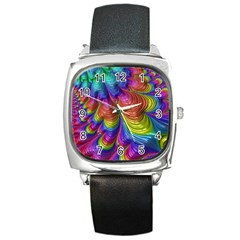 Radiant Sunday Neon Square Leather Watch by ImpressiveMoments