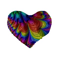 Radiant Sunday Neon 16  Premium Heart Shape Cushion  by ImpressiveMoments