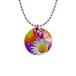 Lovely Flowers,purple Button Necklace Front