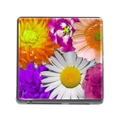 Lovely Flowers,purple Memory Card Reader With Storage (square)