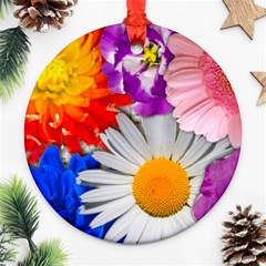 Lovely Flowers, Blue Round Ornament by ImpressiveMoments