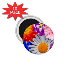 Lovely Flowers, Blue 1 75  Button Magnet (10 Pack) by ImpressiveMoments