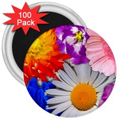 Lovely Flowers, Blue 3  Button Magnet (100 Pack) by ImpressiveMoments