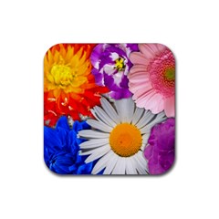 Lovely Flowers, Blue Drink Coaster (square) by ImpressiveMoments