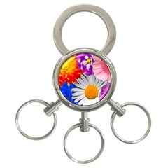 Lovely Flowers, Blue 3-ring Key Chain by ImpressiveMoments