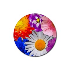 Lovely Flowers, Blue Drink Coasters 4 Pack (round) by ImpressiveMoments