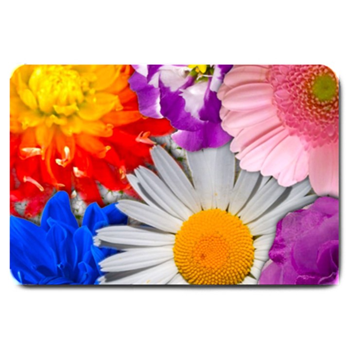 Lovely Flowers, Blue Large Door Mat