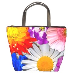 Lovely Flowers, Blue Bucket Handbag by ImpressiveMoments