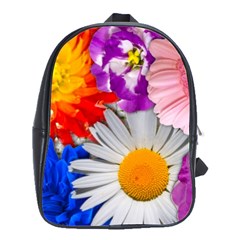 Lovely Flowers, Blue School Bag (large) by ImpressiveMoments