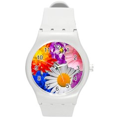 Lovely Flowers, Blue Plastic Sport Watch (medium) by ImpressiveMoments