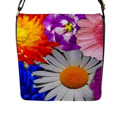 Lovely Flowers, Blue Flap Closure Messenger Bag (large) by ImpressiveMoments