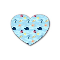 Fun Fish Of The Ocean Drink Coasters 4 Pack (heart)  by StuffOrSomething